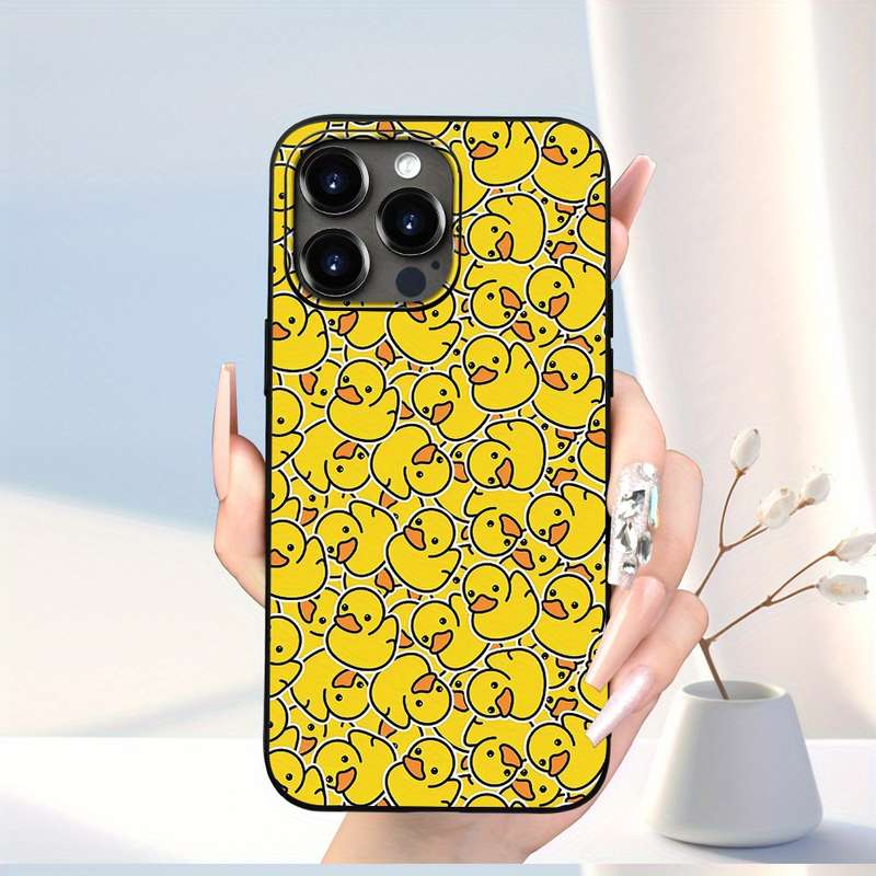 1Pc Black For iPhone SE Cartoon Little Yellow Duck Phone Case