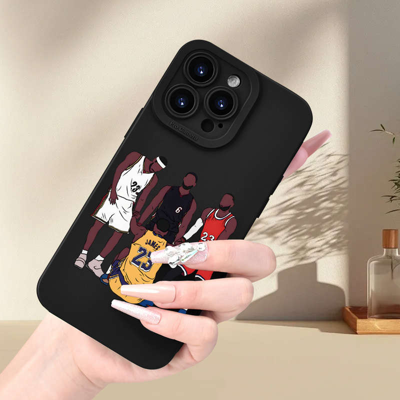 1Pc Black For iPhone 13 Mini Basketball Player Phone Case
