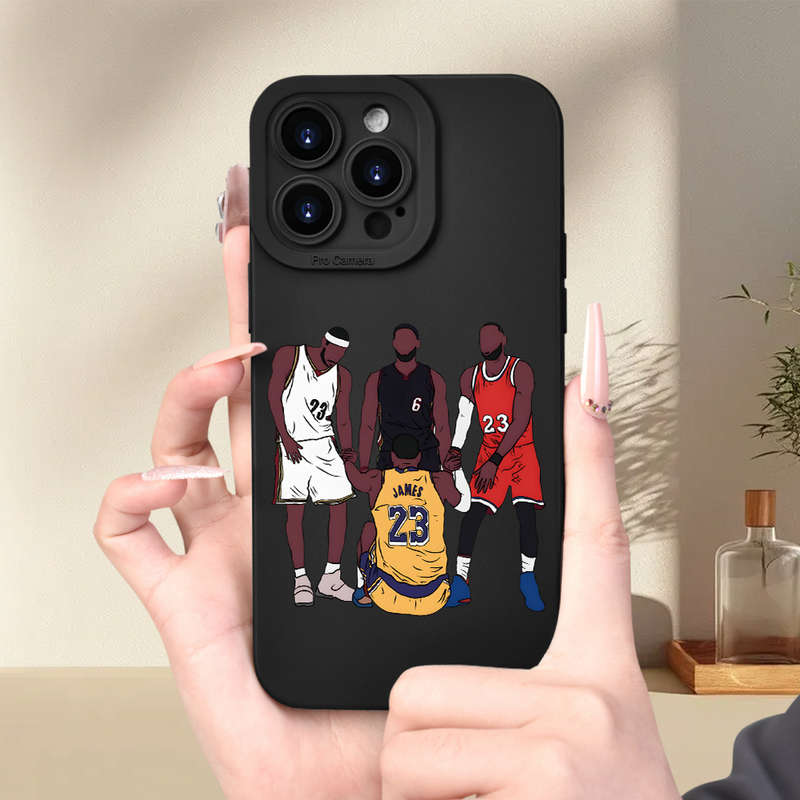 1Pc Black For iPhone 13 Mini Basketball Player Phone Case