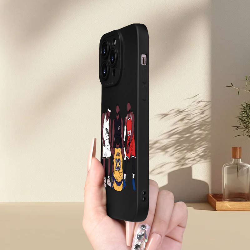 1Pc Black For iPhone 13 Mini Basketball Player Phone Case