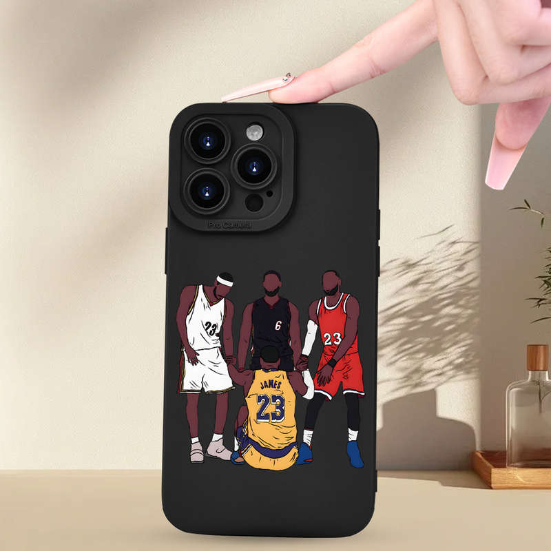 1Pc Black For iPhone 13 Mini Basketball Player Phone Case