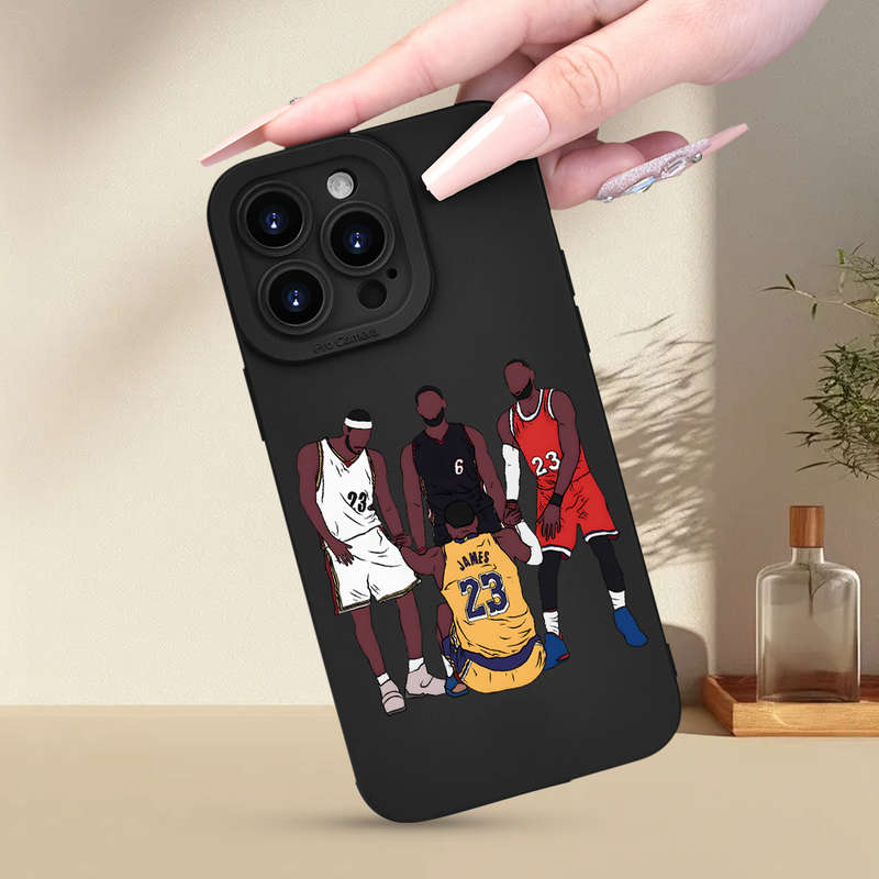 1Pc Black For iPhone 13 Mini Basketball Player Phone Case