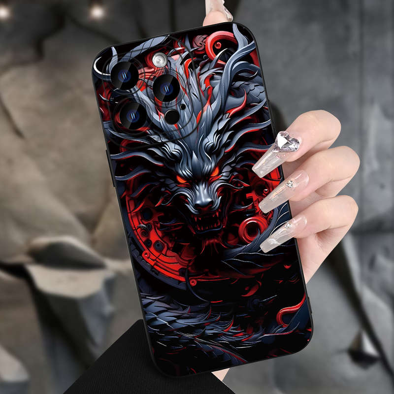 1Pc Black For iPhone 7 Plus 8 Plus Creative Design Dragon Phone Case