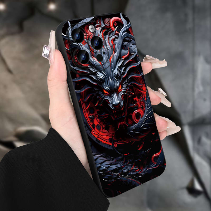 1Pc Black For iPhone 7 Plus 8 Plus Creative Design Dragon Phone Case