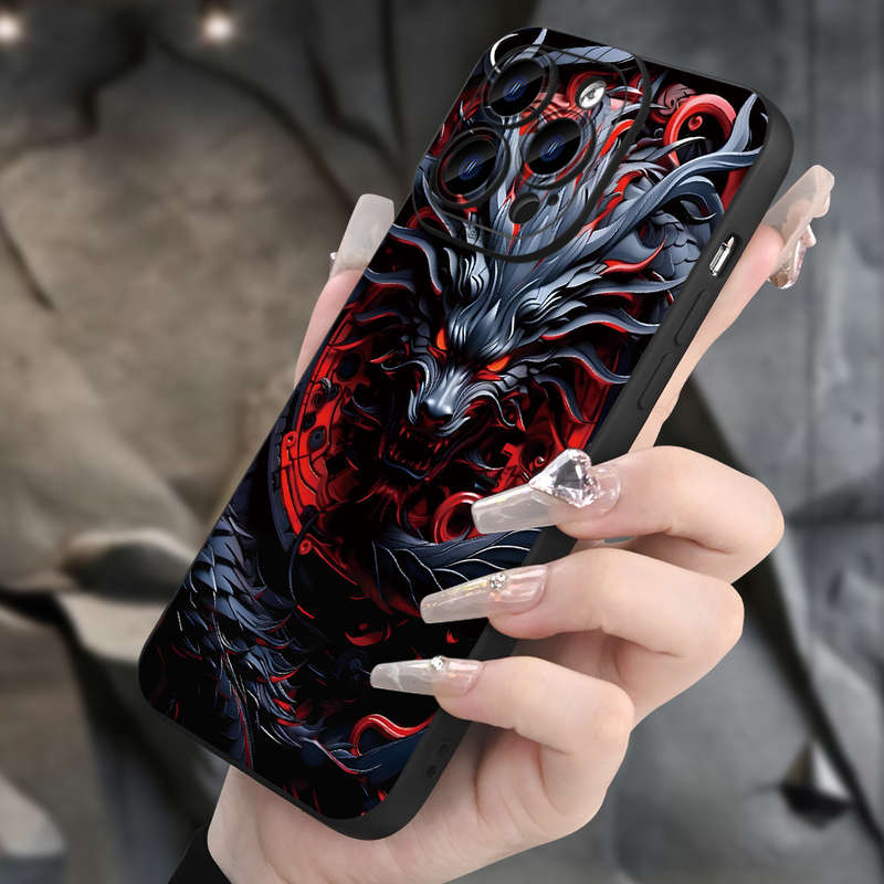 1Pc Black For iPhone 7 Plus 8 Plus Creative Design Dragon Phone Case