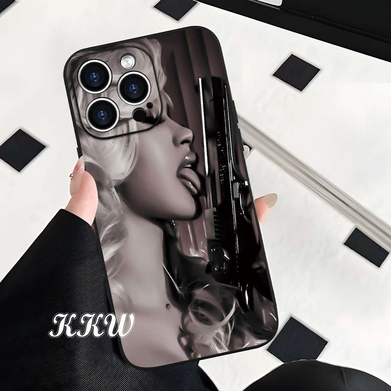 1Pc Black For iPhone SE 2022 Big Cool Sense Fine Phone Case