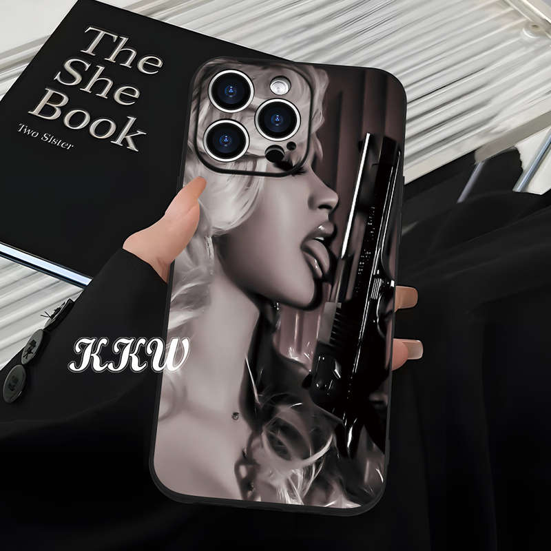 1Pc Black For iPhone SE 2022 Big Cool Sense Fine Phone Case