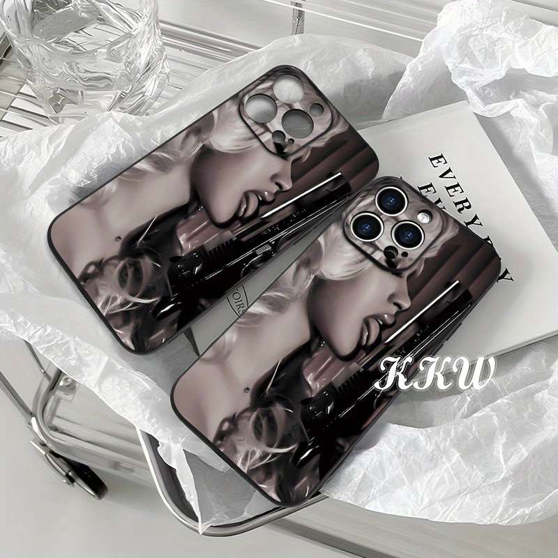 1Pc Black For iPhone SE 2022 Big Cool Sense Fine Phone Case