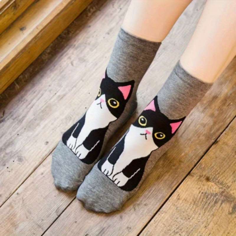 5 Pairs Of Mixed Colors One Size High Elastic Socks
