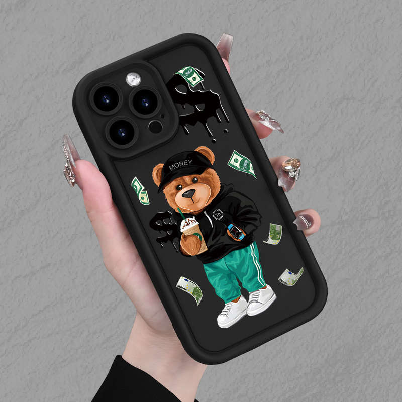 1Pc Mixed Color For iPhone 7 Plus 8 Plus Money Bear Pattern Phone Case