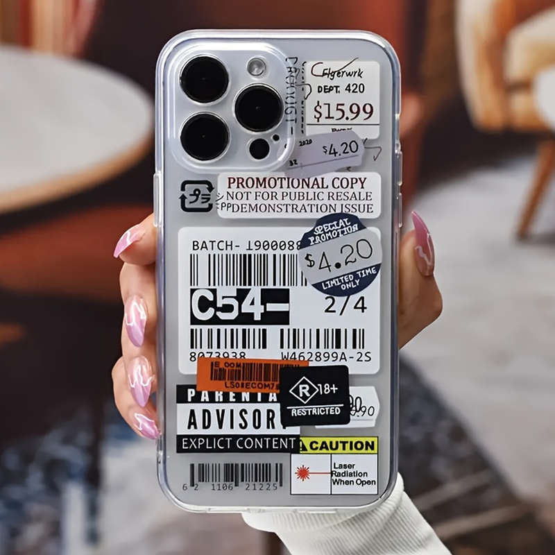 1Pc Transparent For iPhone 7 Plus 8 Plus Label Pattern Phone Case
