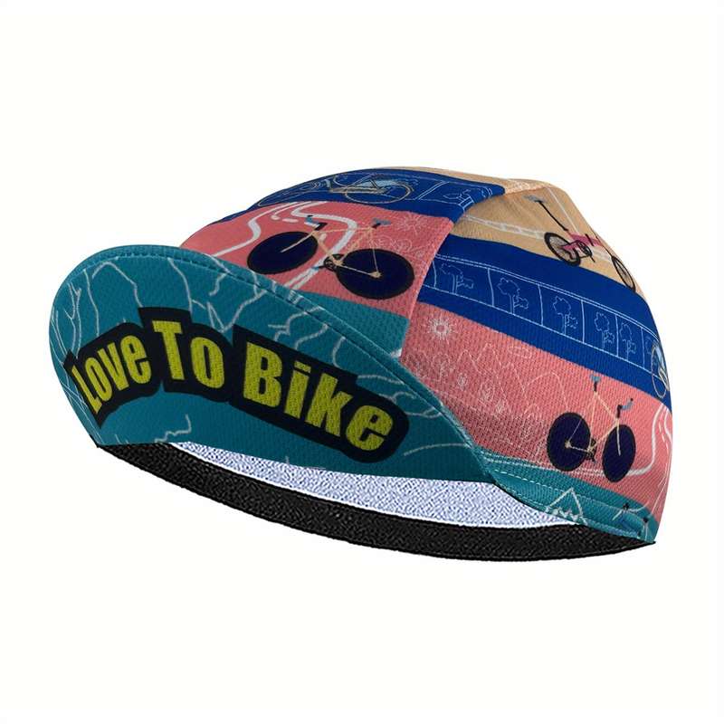 1pc Quick-Dry Breathable Cycling Cap with Yellow Crown Print Polyester Sun Protection Outdoor Ha