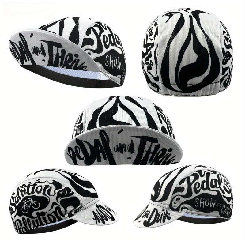 1pc Quick-Dry Breathable Cycling Cap with Yellow Crown Print Polyester Sun Protection Outdoor Ha