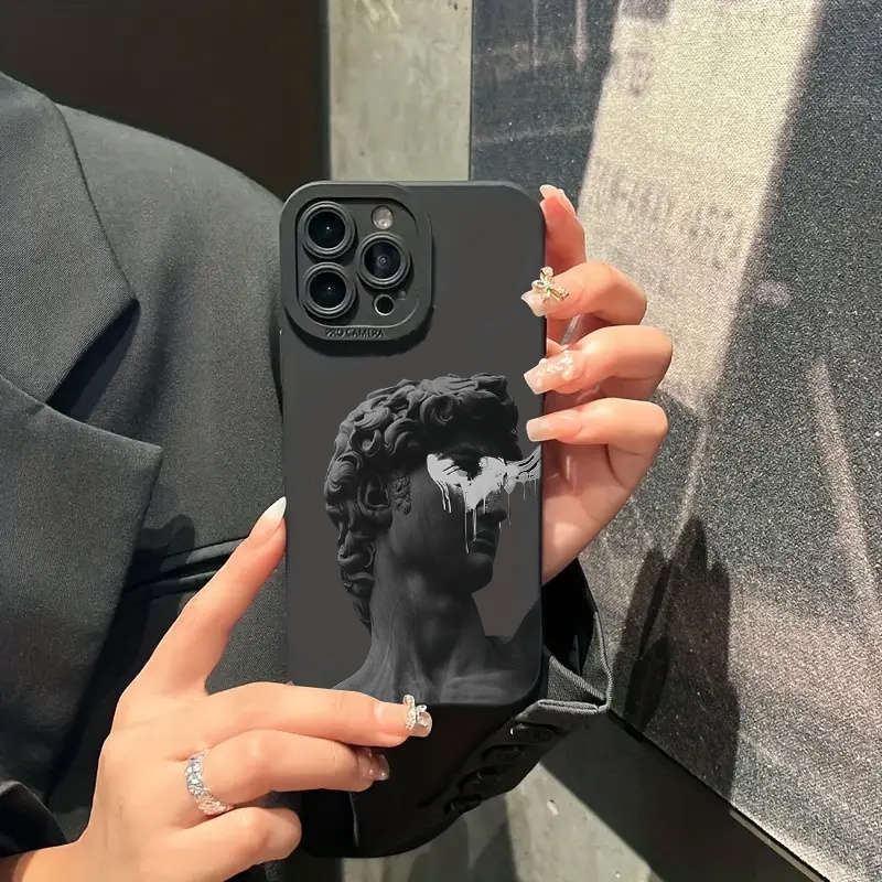 1Pc Black For iPhone 7 8 SE2 SE3 Art Aesthetic David Phone Case