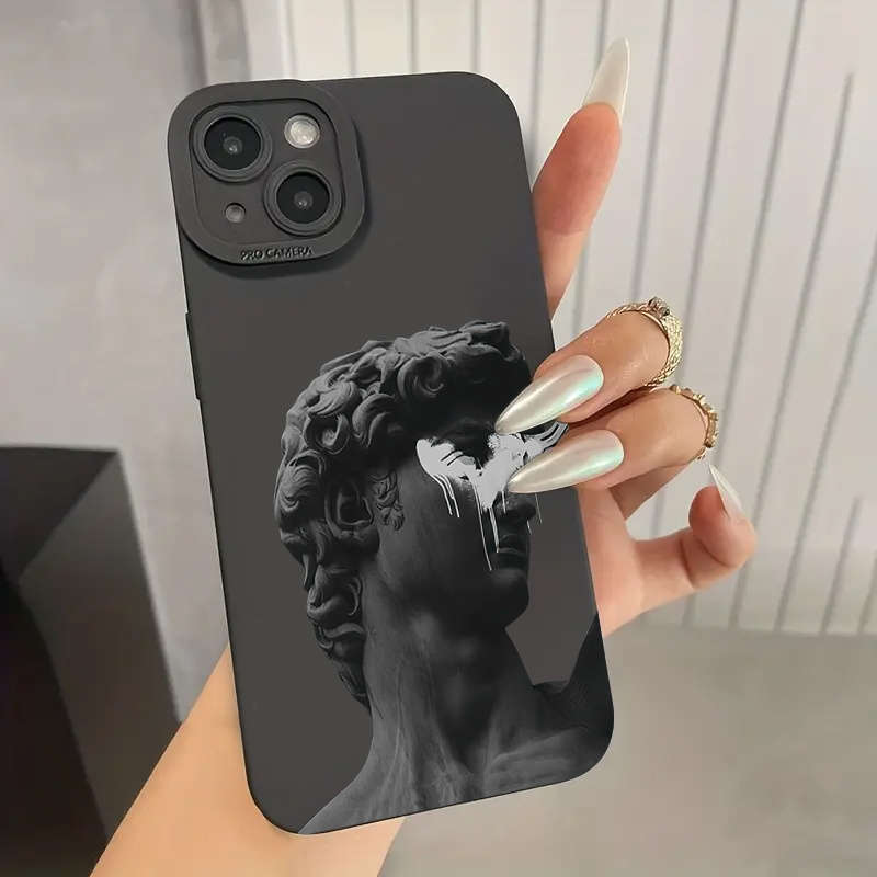 1Pc Black For iPhone 7 8 SE2 SE3 Art Aesthetic David Phone Case