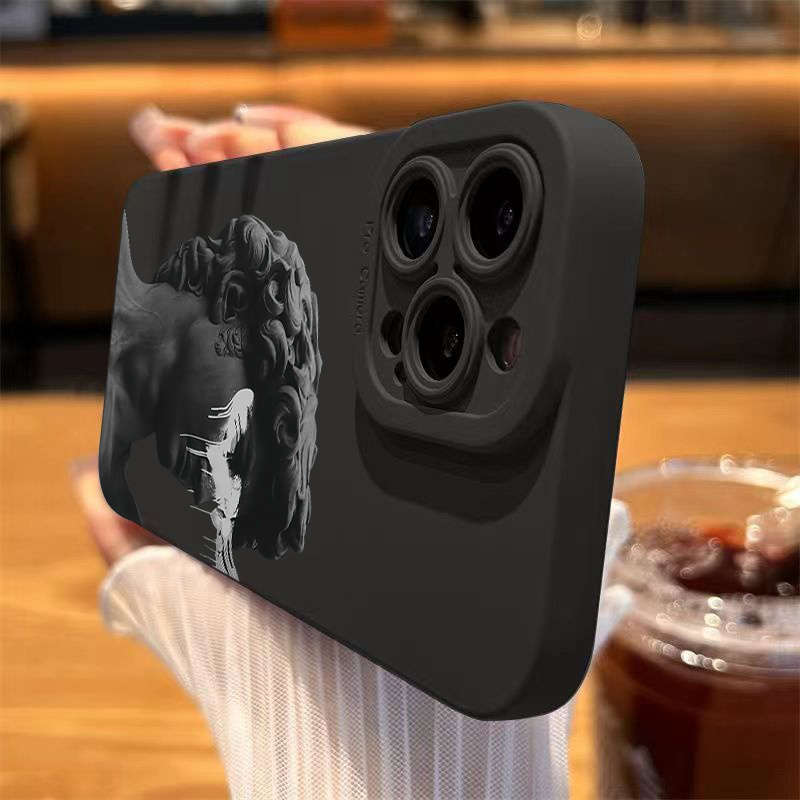 1Pc Black For iPhone 7 8 SE2 SE3 Art Aesthetic David Phone Case