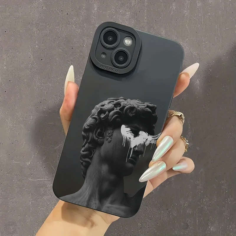 1Pc Black For iPhone 7 8 SE2 SE3 Art Aesthetic David Phone Case