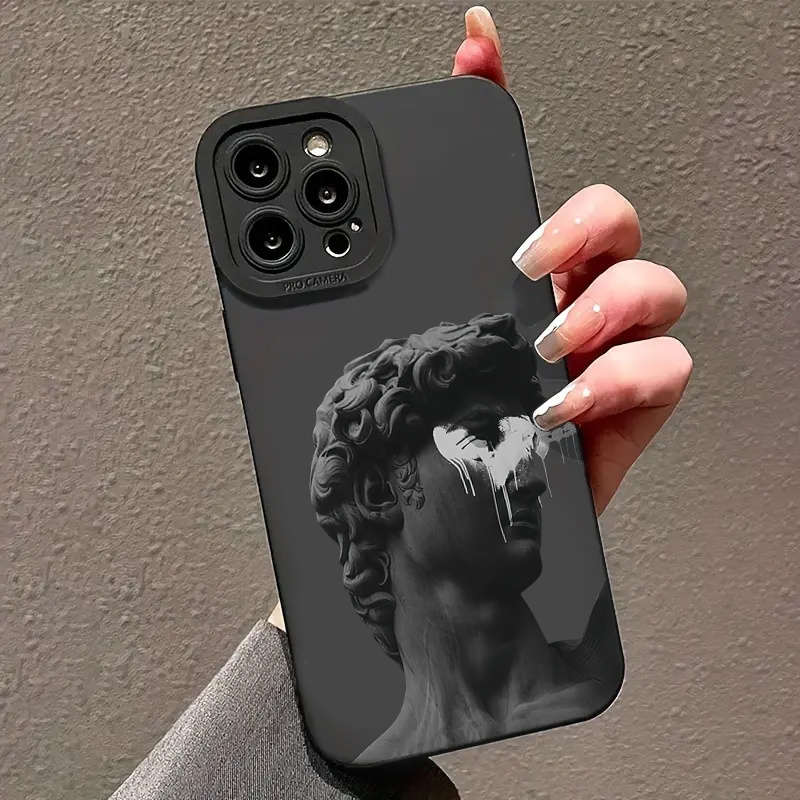 1Pc Black For iPhone 7 8 SE2 SE3 Art Aesthetic David Phone Case