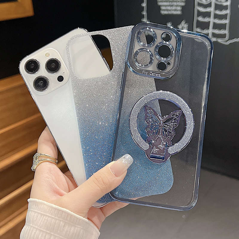 1Pc Black For iPhone 13 Girl Glitter Phone Case