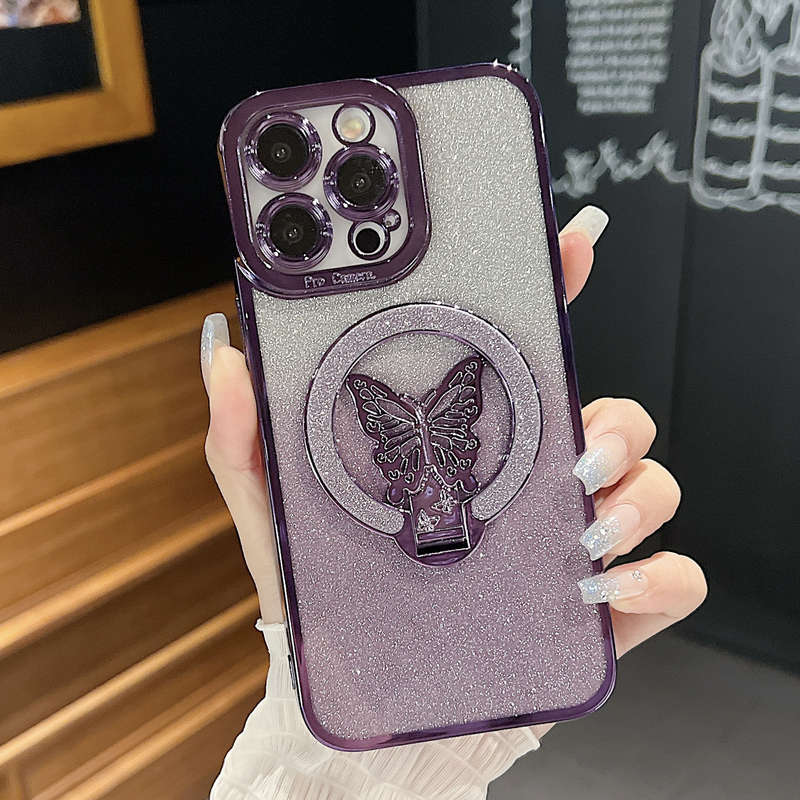 1Pc Black For iPhone 13 Girl Glitter Phone Case