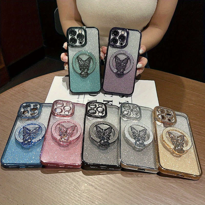 1Pc Black For iPhone 13 Girl Glitter Phone Case