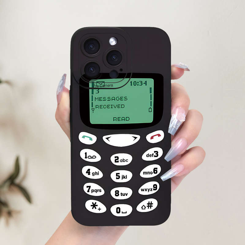 1Pc Black For iPhone XR Vintage Mobile Phone Phone Case