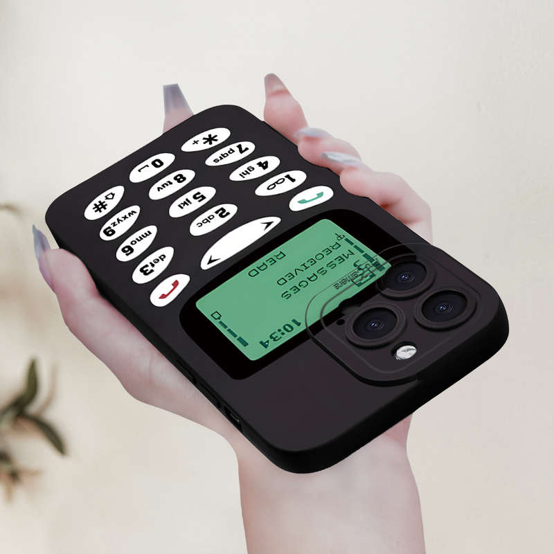 1Pc Black For iPhone XR Vintage Mobile Phone Phone Case