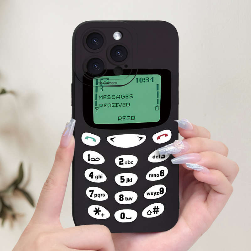 1Pc Black For iPhone XR Vintage Mobile Phone Phone Case