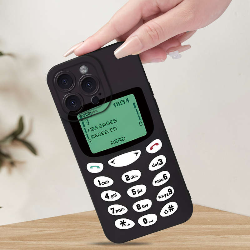 1Pc Black For iPhone XR Vintage Mobile Phone Phone Case