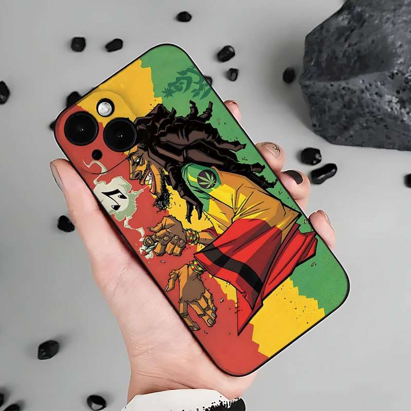 1Pc Mixed Color  For iPhone 7 Plus 8 Plus Bob Regge Weed Phone Case