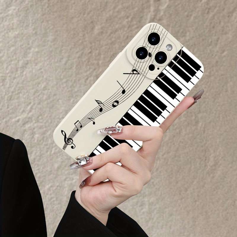 1Pc Ivory White For iPhone 7 Plus 8 Plus Piano Music Note Phone Case