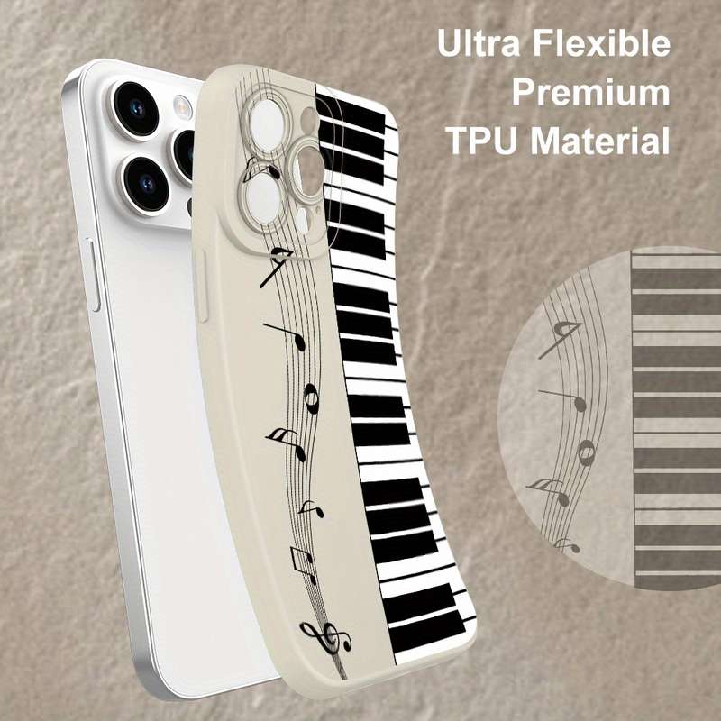 1Pc Ivory White For iPhone 7 Plus 8 Plus Piano Music Note Phone Case