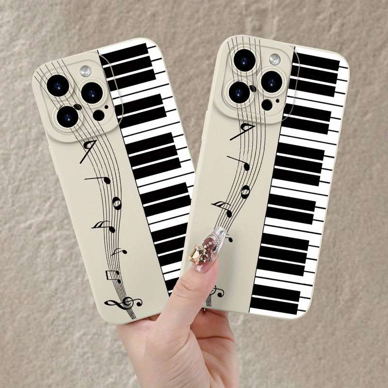 1Pc Ivory White For iPhone 7 Plus 8 Plus Piano Music Note Phone Case