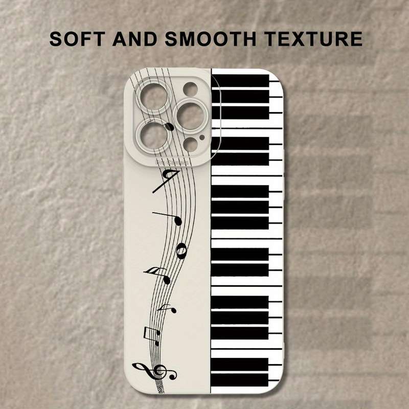 1Pc Ivory White For iPhone 7 Plus 8 Plus Piano Music Note Phone Case