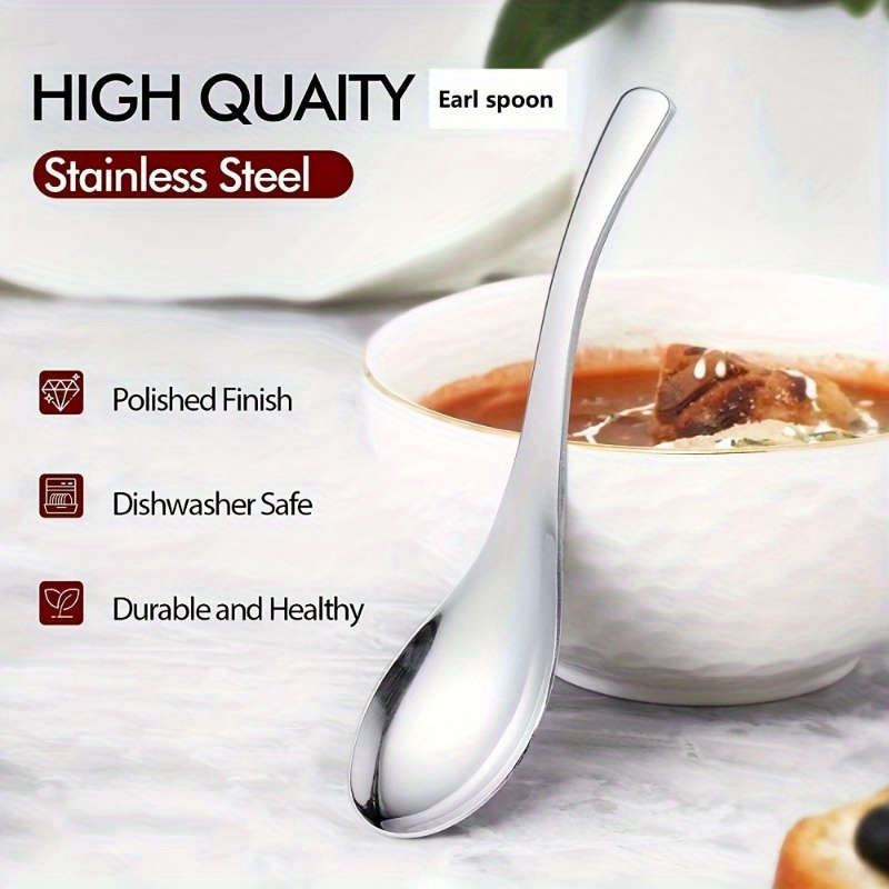 6pcs Heavy Duty Stainless Steel Spoon Set Classic Design Dishwasher Washable Easy To Clean