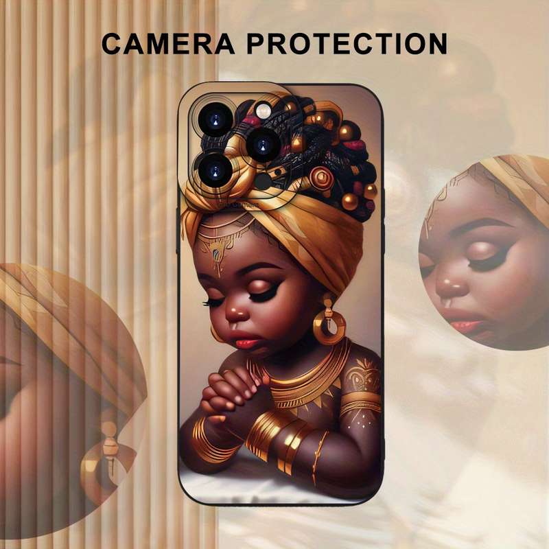 1Pc Black For iPhone 7 Plus 8 Plus African Little Girl Phone Case