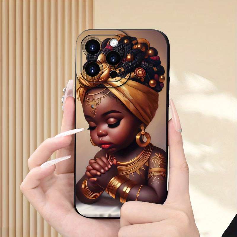 1Pc Black For iPhone 7 Plus 8 Plus African Little Girl Phone Case