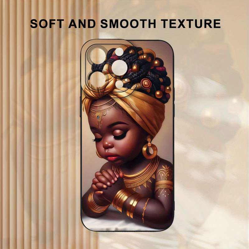 1Pc Black For iPhone 7 Plus 8 Plus African Little Girl Phone Case