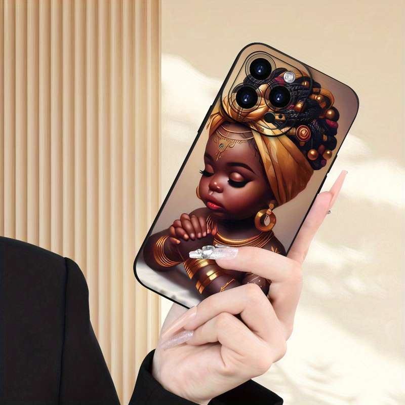 1Pc Black For iPhone 7 Plus 8 Plus African Little Girl Phone Case