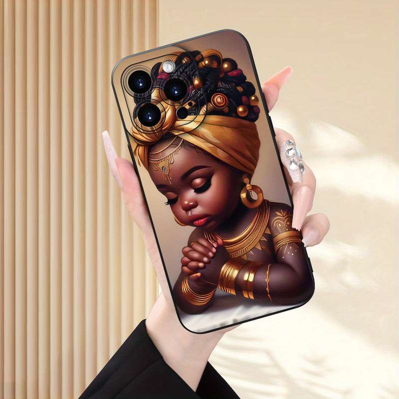 1Pc Black For iPhone 7 Plus 8 Plus African Little Girl Phone Case