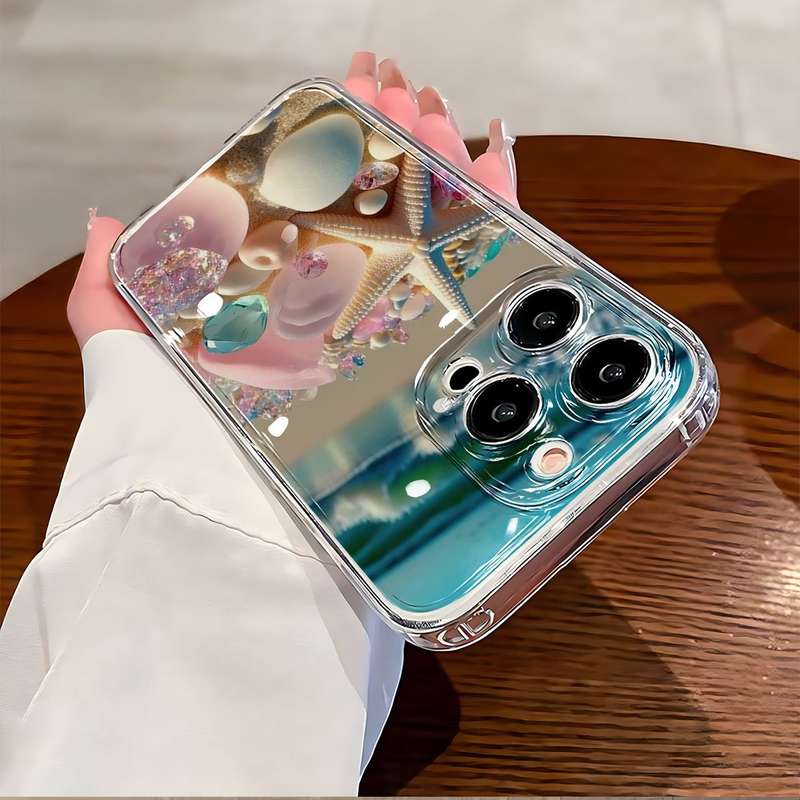 1Pc Mixed Color  For iPhone 15 Pentagram Pattern Phone Case