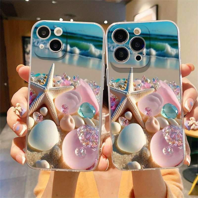 1Pc Mixed Color  For iPhone 15 Pentagram Pattern Phone Case