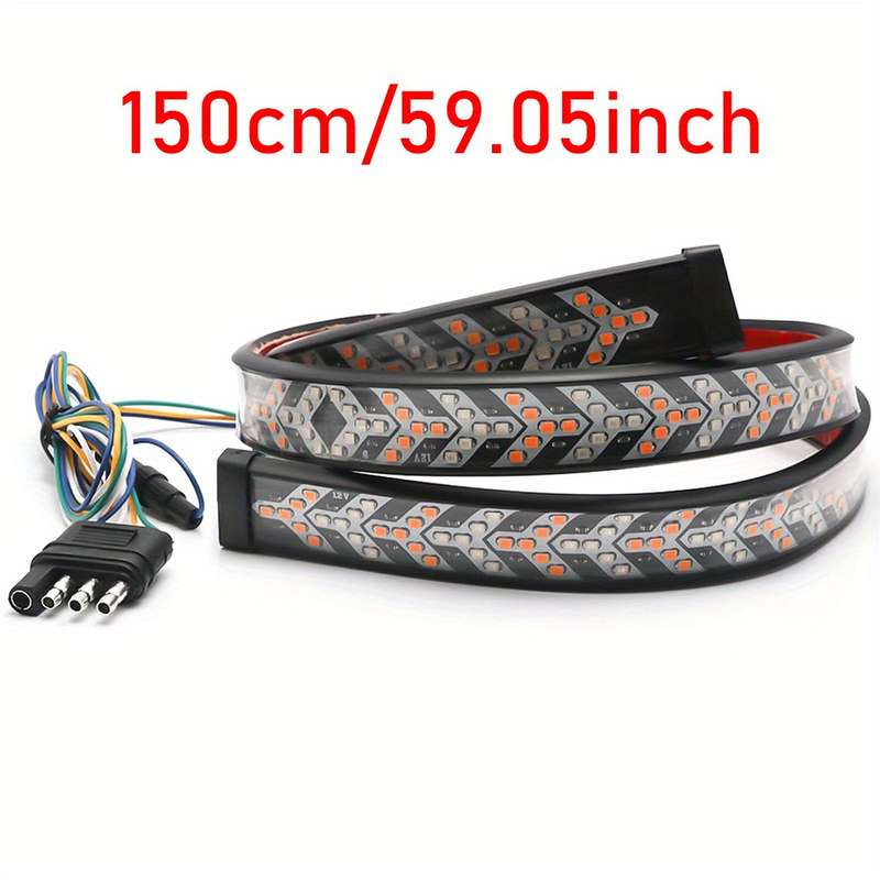 1pc 150cm LED Tailgate Light Bar Strip 12V Flexible Switchback Red Amber Yellow Seque