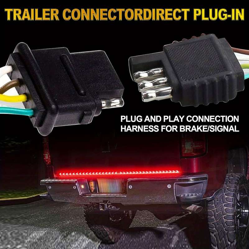 1pc 150cm LED Tailgate Light Bar Strip 12V Flexible Switchback Red Amber Yellow Seque