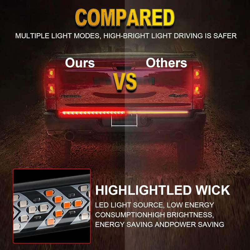 1pc 150cm LED Tailgate Light Bar Strip 12V Flexible Switchback Red Amber Yellow Seque