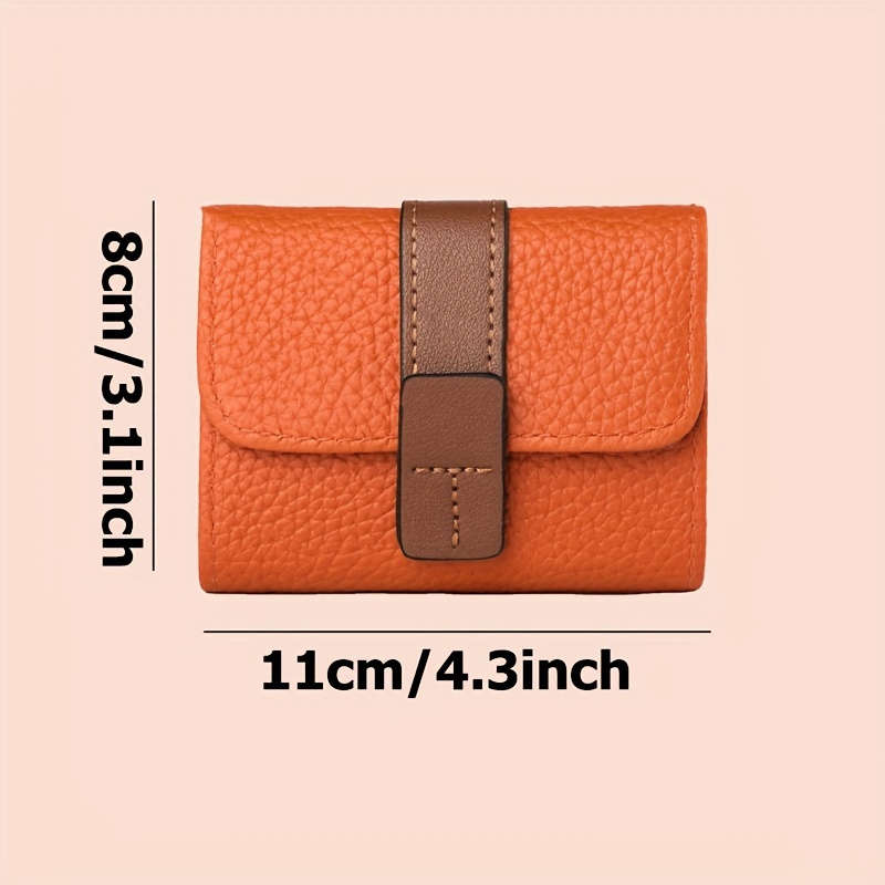 1pc Stylish Lychee Pattern Bi-Fold Wallet with Multiple Card Slots Snap Closure and Coin Pock
