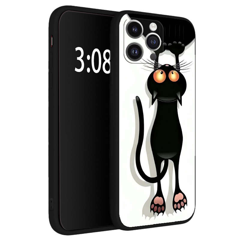 1Pc Mixed Color For iPhone 6 Plus 6s Plus Cartoon Black Cat Phone Case
