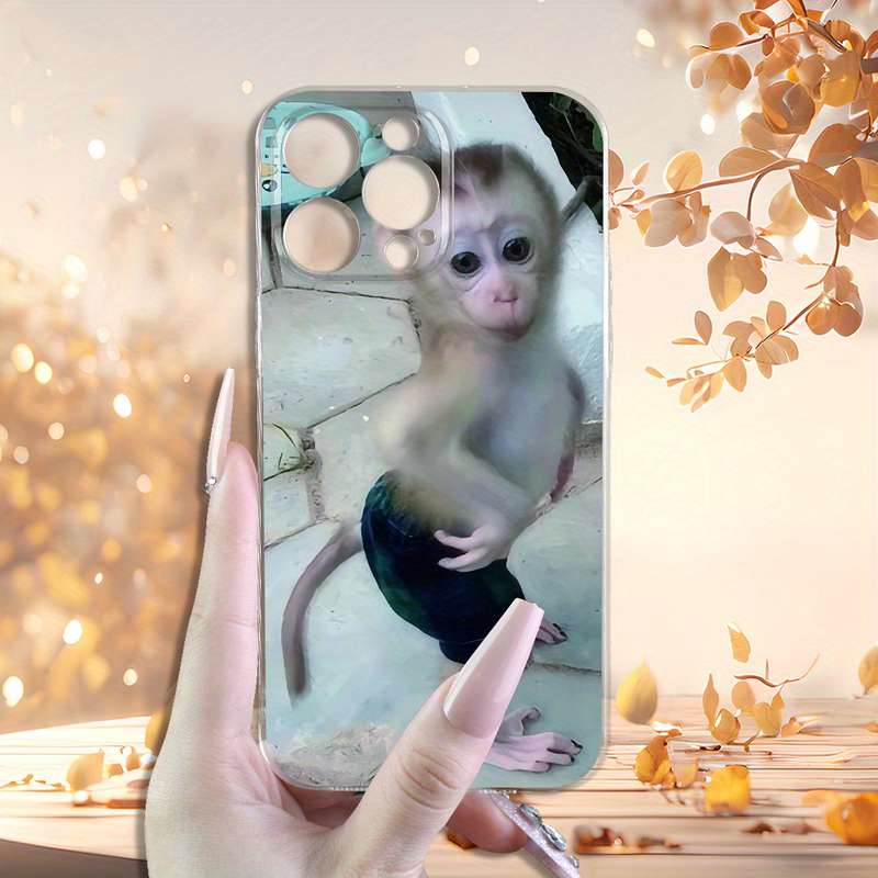 1Pc Transparent For iPhone 11 Funny Monkey Pattern Phone Case