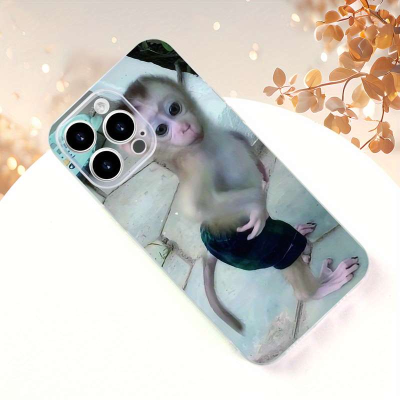 1Pc Transparent For iPhone 11 Funny Monkey Pattern Phone Case