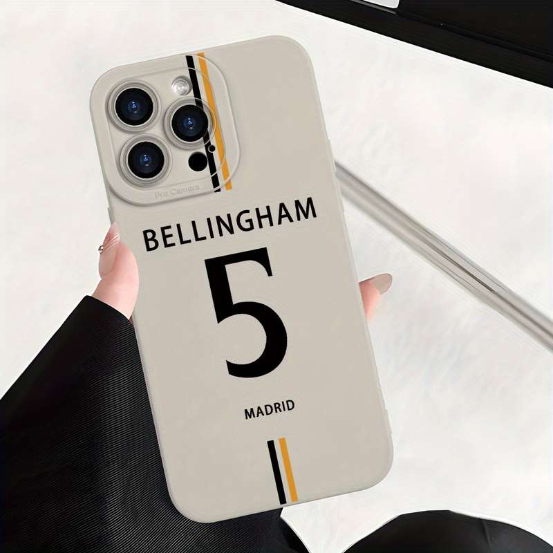 1Pc Ivory White For iPhone 16 Plus Number 5 Pattern Phone Case